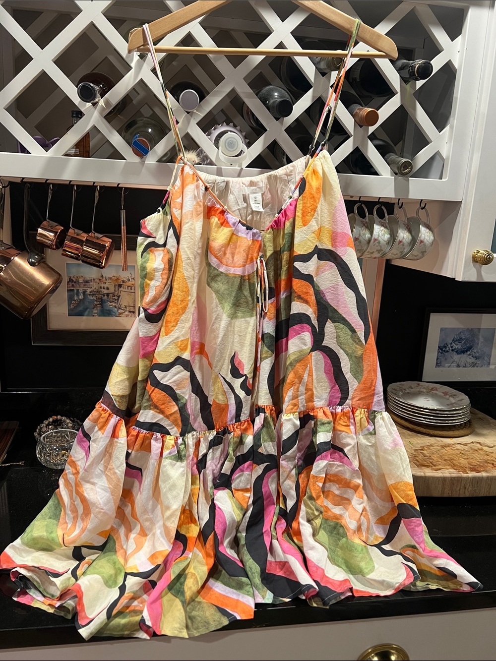 H&M Multicolor Abstract Print Bohemian Oversized Tank Sundress